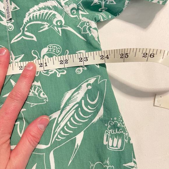 Columbia minty green sailor tattoo print button down shirt men’s size large - Picture 7 of 8